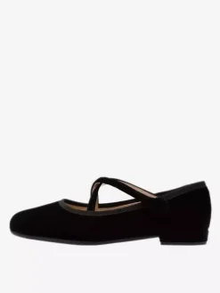 Ballerines bordeaux à bout rond en velours pour femmes