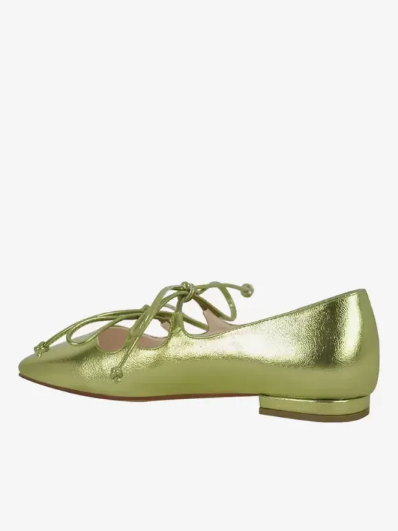 Ballerines en cuir PU à bout carré et boucle pour femmes
