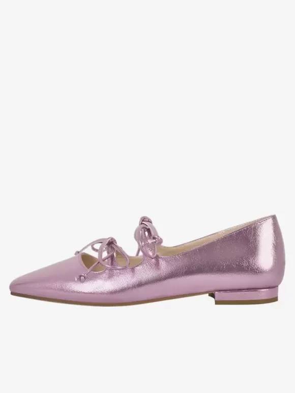 Ballerines en cuir PU à bout carré et boucle pour femmes