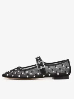 Ballerines en polyester à bout rond et boucle pour femmes