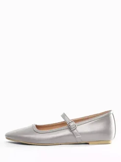 Ballerines Mary Jane bordeaux à bout carré et boucle vintage