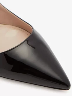 Ballerines Mary Jane noires à bout pointu et strass pour femmes