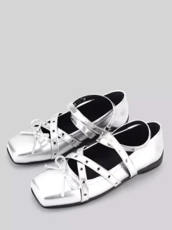 Ballerines noires à bout carré pour femme chaussures décontractées à talons compensés