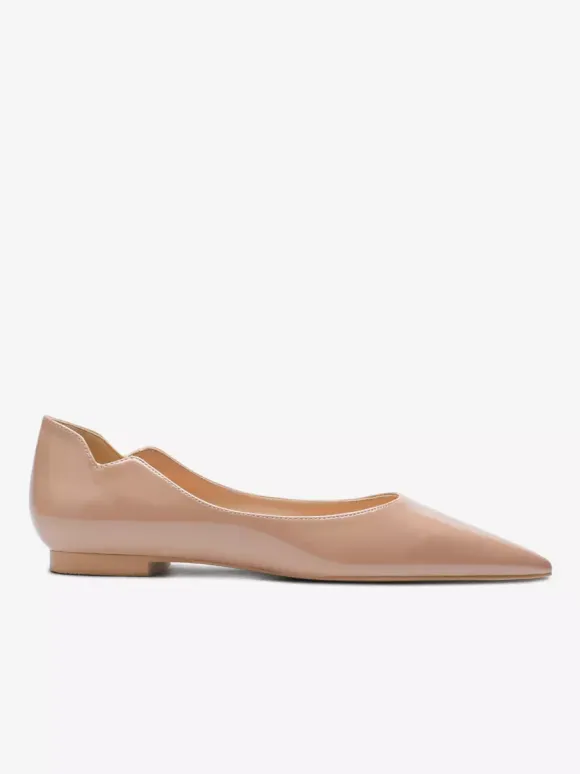 Ballerines noires pour femmes bout pointu chaussures décontractées à enfiler