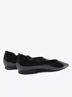 Ballerines noires pour femmes bout pointu chaussures décontractées à enfiler