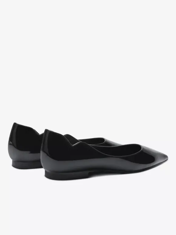 Ballerines noires pour femmes bout pointu chaussures décontractées à enfiler