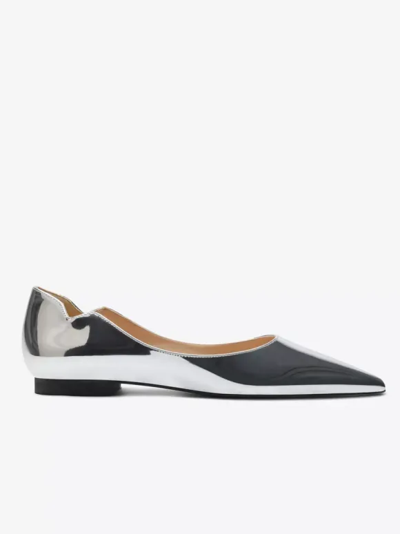 Ballerines noires pour femmes bout pointu chaussures décontractées à enfiler