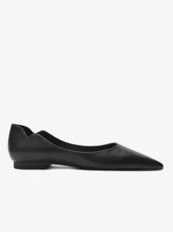 Ballerines noires pour femmes bout pointu chaussures décontractées à enfiler