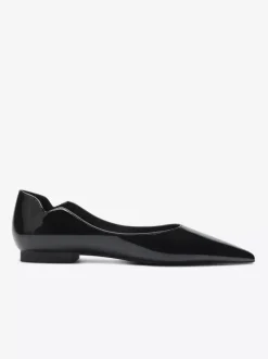 Ballerines noires pour femmes bout pointu chaussures décontractées à enfiler