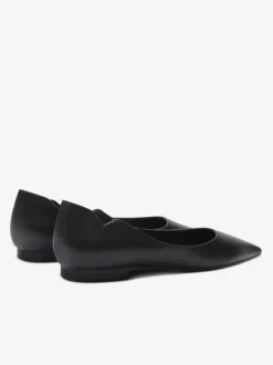 Ballerines noires pour femmes bout pointu chaussures décontractées à enfiler