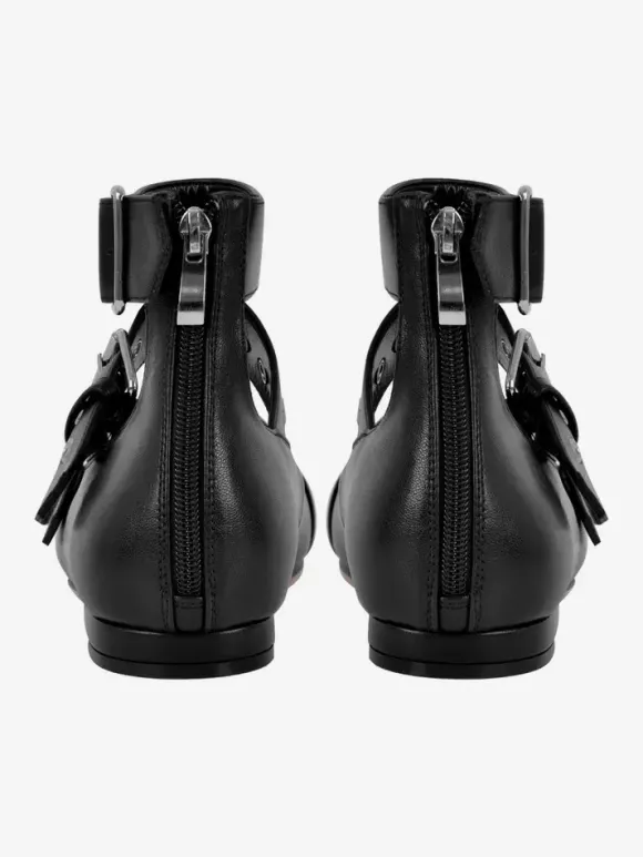 Ballerines plates à bout carré et brides avec boucle pour femme