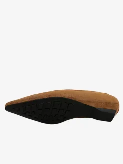 Ballerines plates en daim à bout pointu pour femmes
