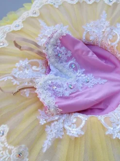 Ballet Danse 2026 Costume Enfants Perlé Applique Ballerine Robe Tutu Petites Filles Déguisements Halloween