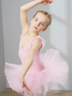 Ballet Dance Costumes Lilas sans manches Slim Fit Ballerina Tutu Robes pour enfants Déguisements Halloween