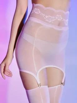Bas amovibles ultra-fins brillants Porte-jarretelles transparents soyeux noirs sexy