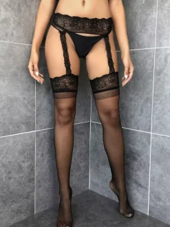 Bas Collants Lingeries Femme Creusant Unicolore Sexy