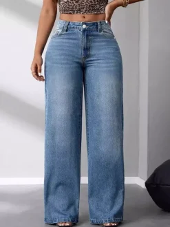 Bas de jeans pour femmes jeans larges mode denim décontractés
