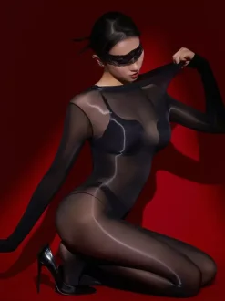 Bas de lingerie bas de corps noirs brillants lisses sans coutures pour tout le corps