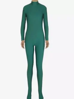 Basilic vert Zentai Slim Fit combinaison Spandex pour femmes Déguisements Halloween