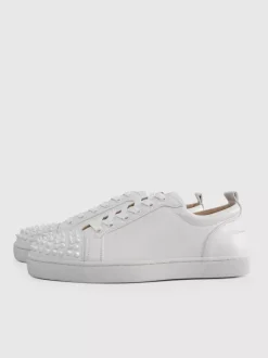 Baskets basses à lacets en cuir de vache blanc pour hommes chaussures décontractées