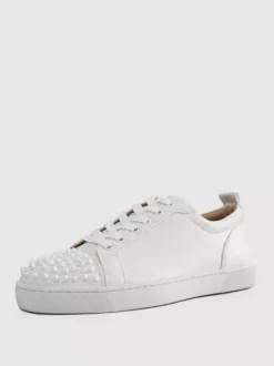 Baskets basses à lacets en cuir de vache blanc pour hommes chaussures décontractées