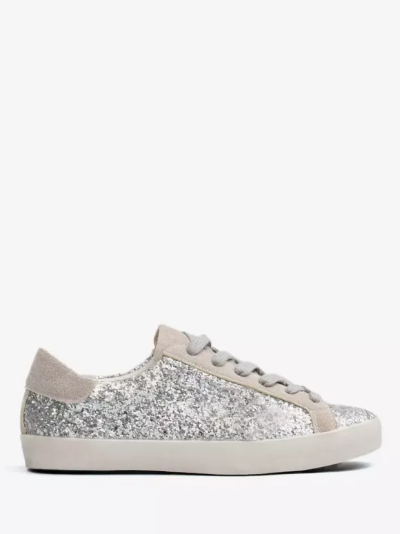 Baskets noires à lacets et paillettes chaussures confortables femmes