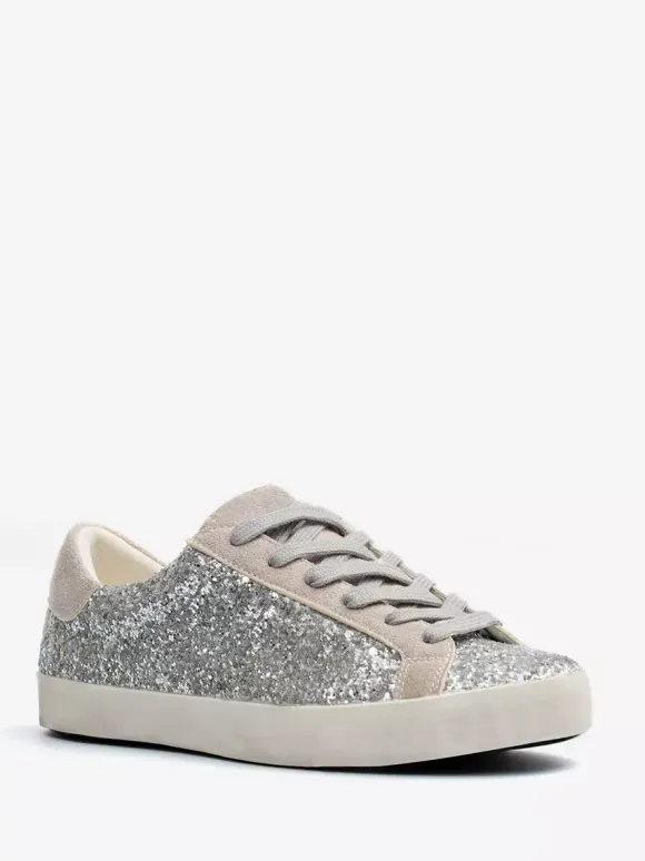 Baskets noires à lacets et paillettes chaussures confortables femmes