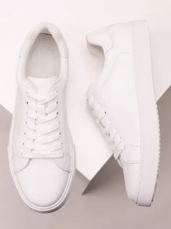 Baskets confortables en cuir PU pour hommes chaussures de sport à bout rond