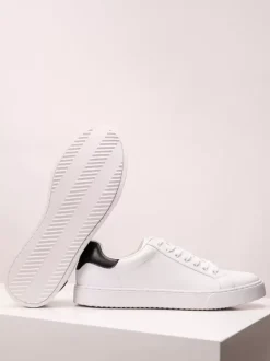 Baskets confortables en cuir PU pour hommes chaussures de sport à bout rond