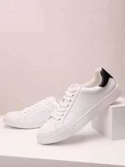 Baskets confortables en cuir PU pour hommes chaussures de sport à bout rond