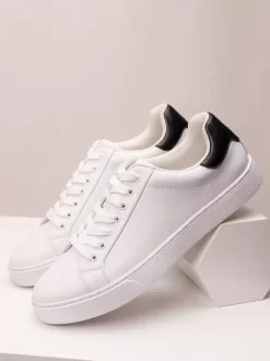 Baskets confortables en cuir PU pour hommes chaussures de sport à bout rond