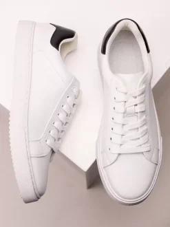 Baskets confortables en cuir PU pour hommes chaussures de sport à bout rond