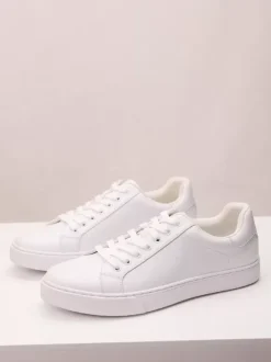 Baskets confortables en cuir PU pour hommes chaussures de sport à bout rond