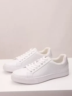 Baskets confortables en cuir PU pour hommes chaussures de sport à bout rond