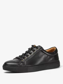 Baskets confortables à lacets pour hommes en cuir de vache à bout rond