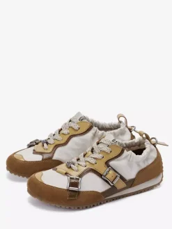 Baskets décontractées à lacets et bout rond pour femme chaussures de sport à boucle