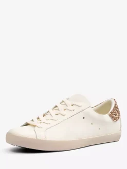 Baskets de skate à lacets dorées chaussures style ancien femmes