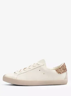 Baskets de skate à lacets dorées chaussures style ancien femmes