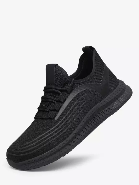 Baskets en maille pour hommes chaussures de course à plateforme à bout rond légères et respirantes haut de gamme