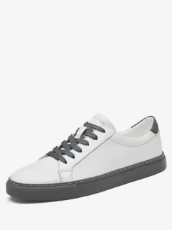 Baskets pour hommes Chaussures de sport à bout rond en cuir à la mode