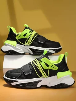 Baskets respirantes à plateforme pour homme chaussures de course à lacets décontractées et épaisses