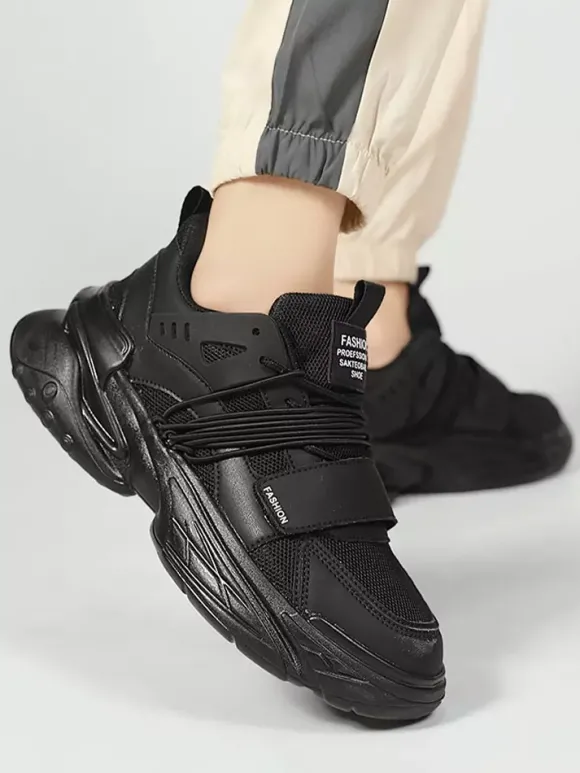 Baskets respirantes à plateforme pour homme chaussures de course à lacets décontractées et épaisses