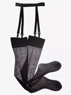 Bas sexy hauts et fins avec porte-jarretelles