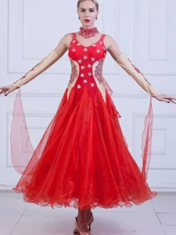 Belle Robe de bal Performance color-block en organza pour adultes Déguisements Halloween