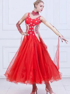 Belle Robe de bal Performance color-block en organza pour adultes Déguisements Halloween
