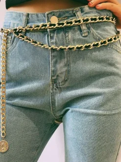 Bijoux Pour Femmes Chaîne De Corps En Métal Doré Réglable Chaîne De Taille