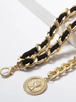 Bijoux Pour Femmes Chaîne De Corps En Métal Doré Réglable Chaîne De Taille