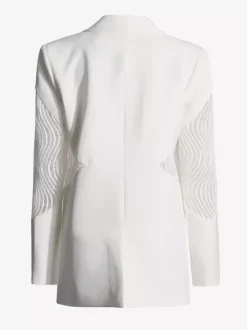 Blazer pour femme col en V manches longues découpées vêtement d'extérieur