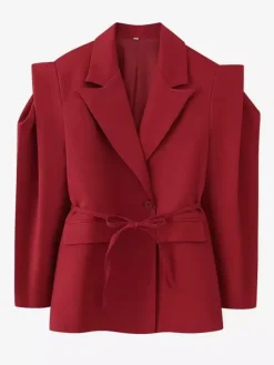 Blazer pour femme col rabattu plissé boutons manches longues veste de tailleur