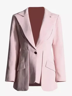 Blazer chic à manches longues découpées pour femme